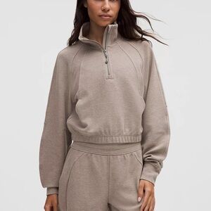 Lululemon scuba cropped waffle half zip.